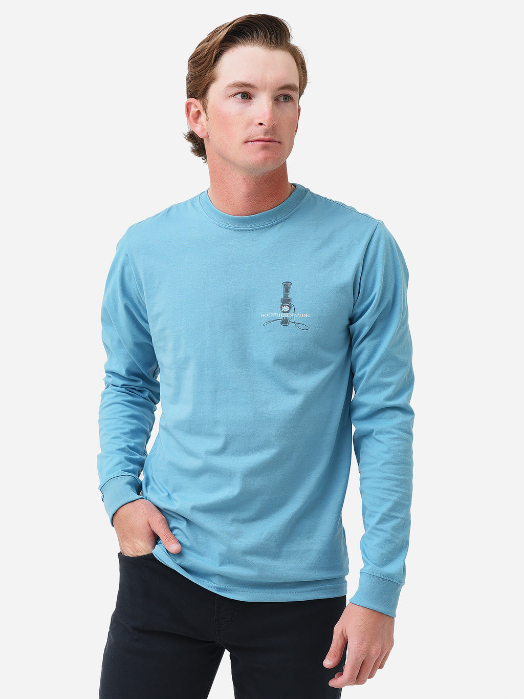 Southern Tide Men's Fowl Call Series Long Sleeve Mallard T-Shirt - Saint Bernard