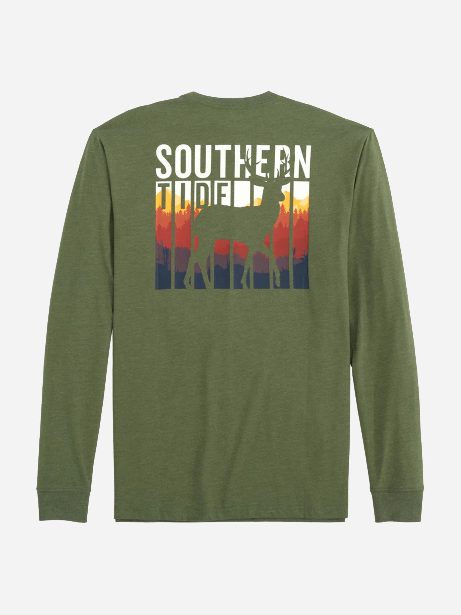 Southern Tide Men's Heather Prey Deer Long Sleeve T-Shirt - Saint Bernard