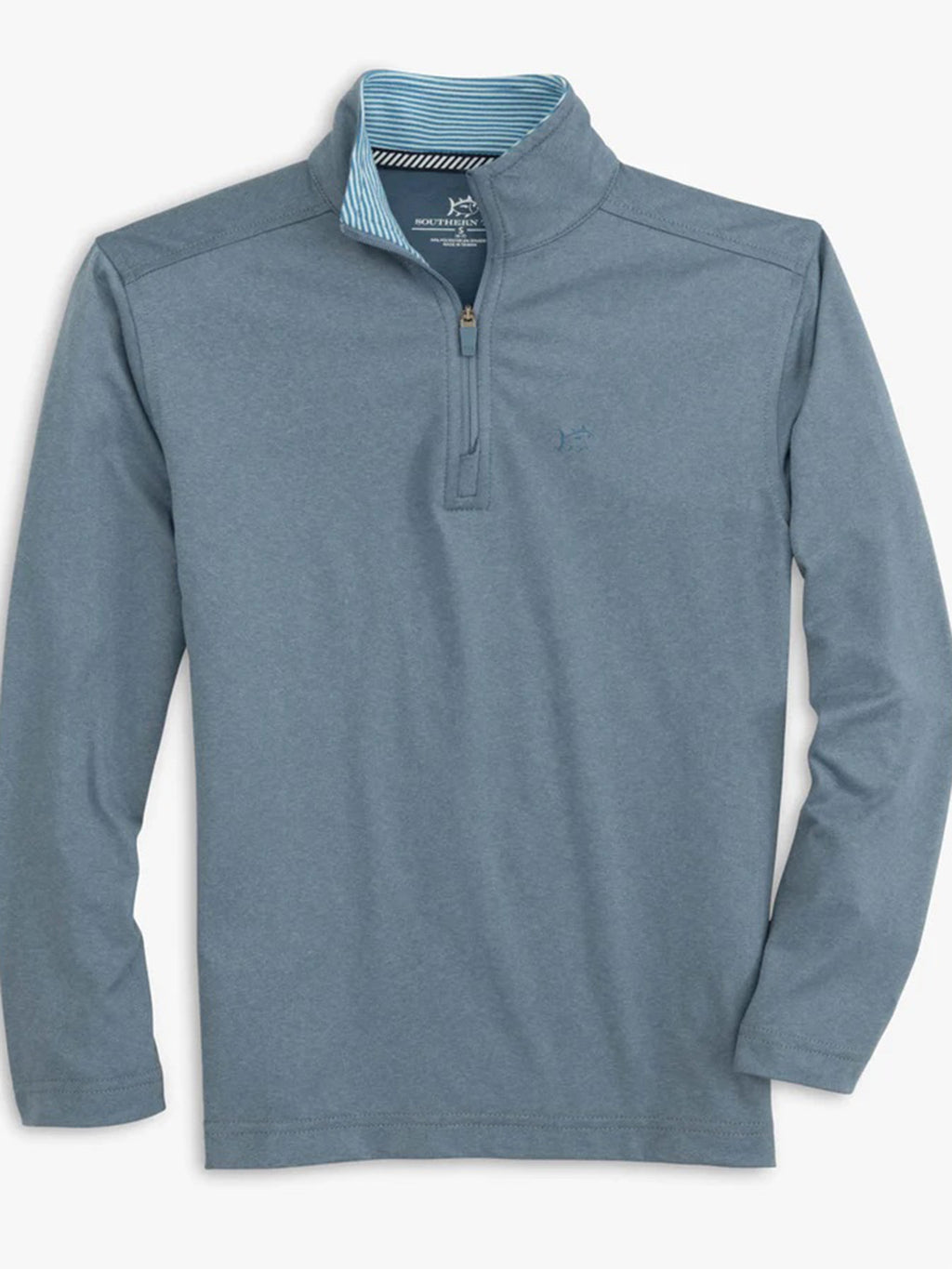 Southern Tide Boys' Backbarrier Heather Performance Quarter-Zip - Saint Bernard