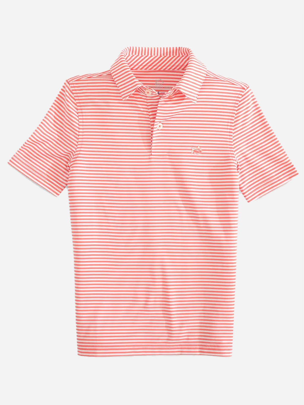 Southern Tide Boys' Driver Tremlett Striped Performance Polo - Saint Bernard