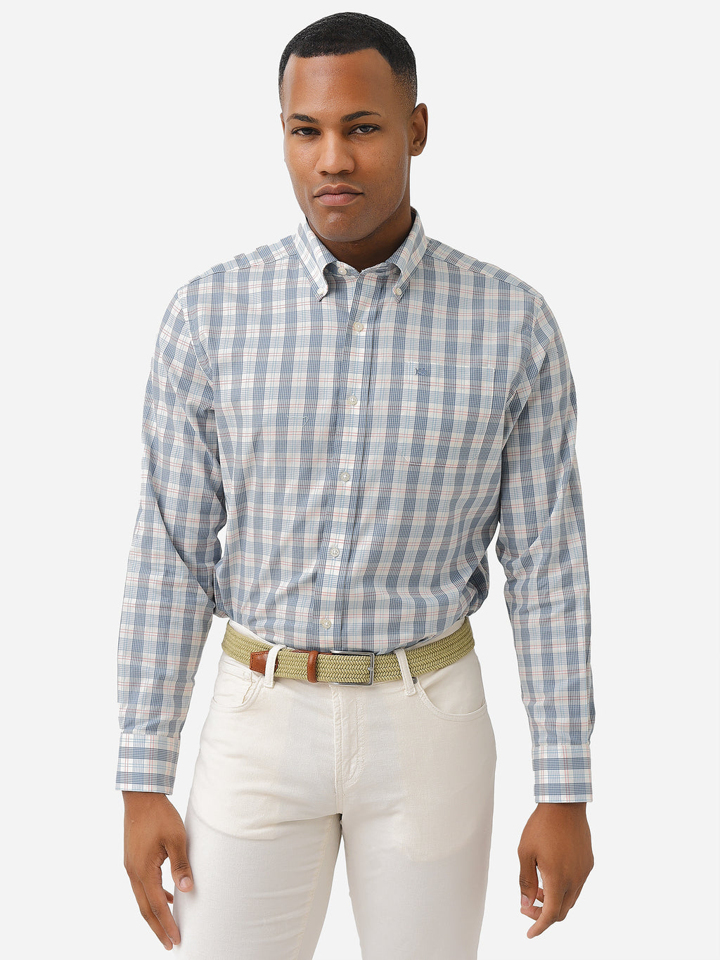 Southern Tide Men's Skipjack Charles Plaid Sport Shirt - Saint Bernard