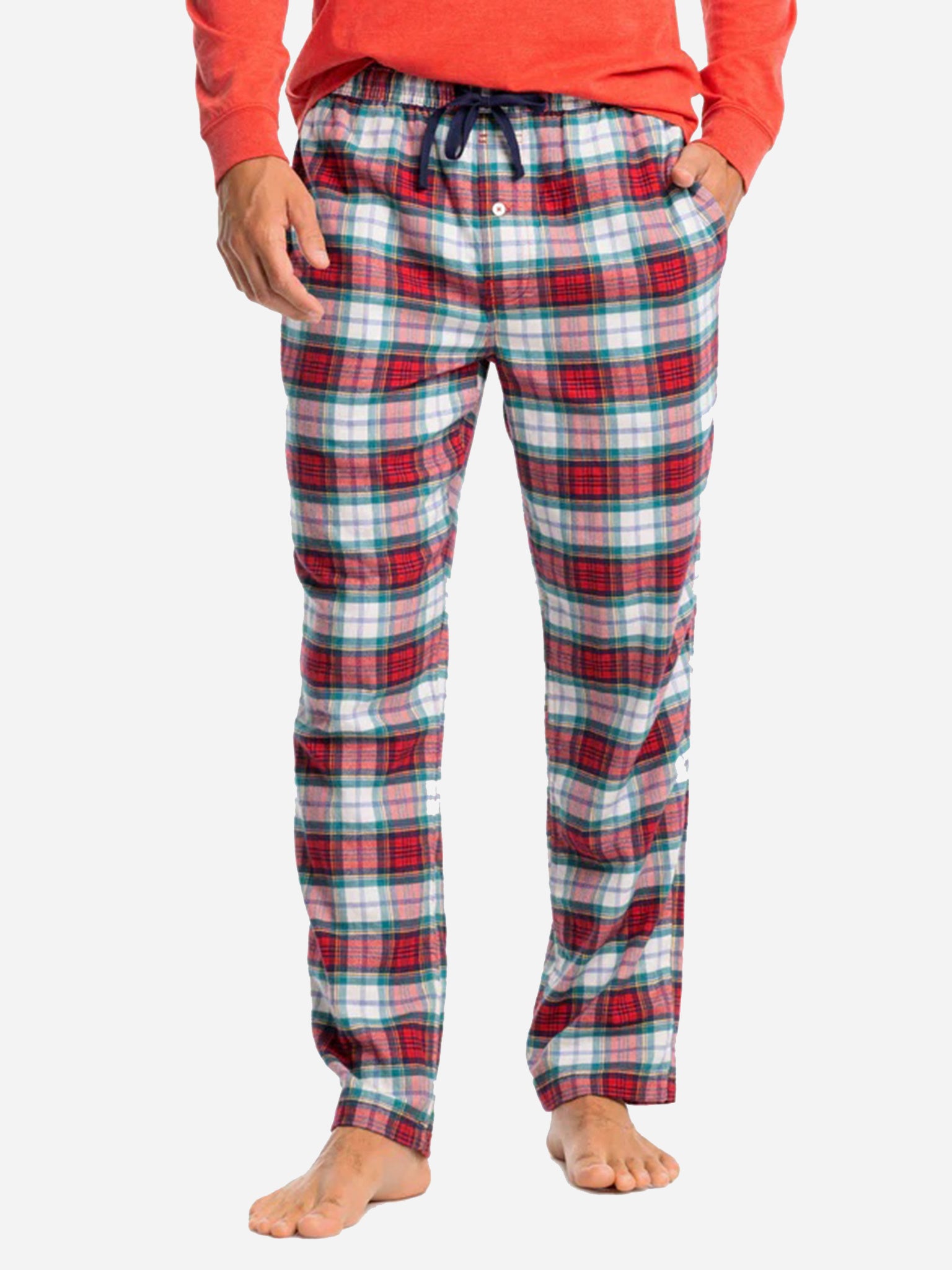 Southern Tide Men's Pinedrop Plaid Lounge Pant - Saint Bernard