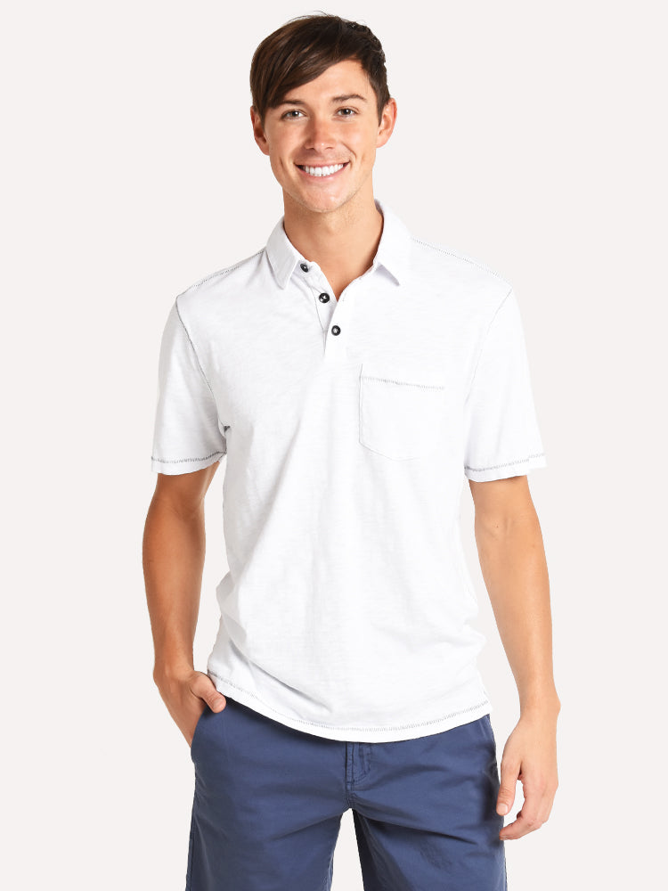 True Grit Slub Short Sleeve Polo - Saint Bernard