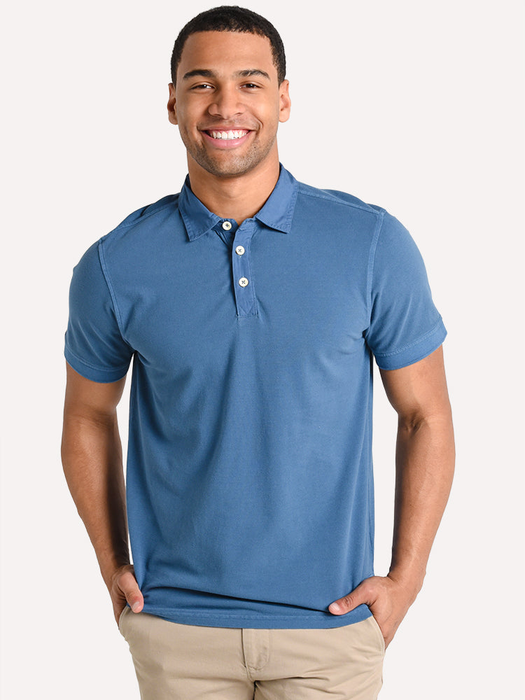 True Grit Men's Pique Short Sleeve Polo - Saint Bernard