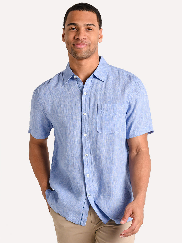 True Grit Men's Cabo Check Short Sleeve Button Down Shirt - Saint Bernard