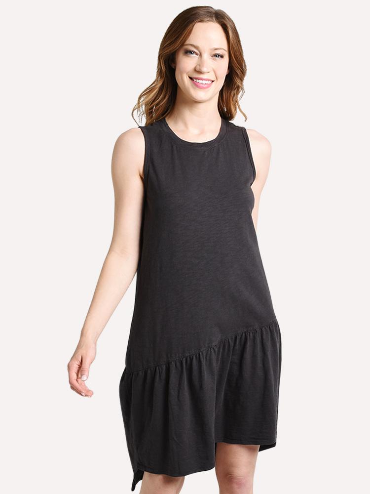 Dylan Cotton Slub Asymetric Tank Dress - Saint Bernard