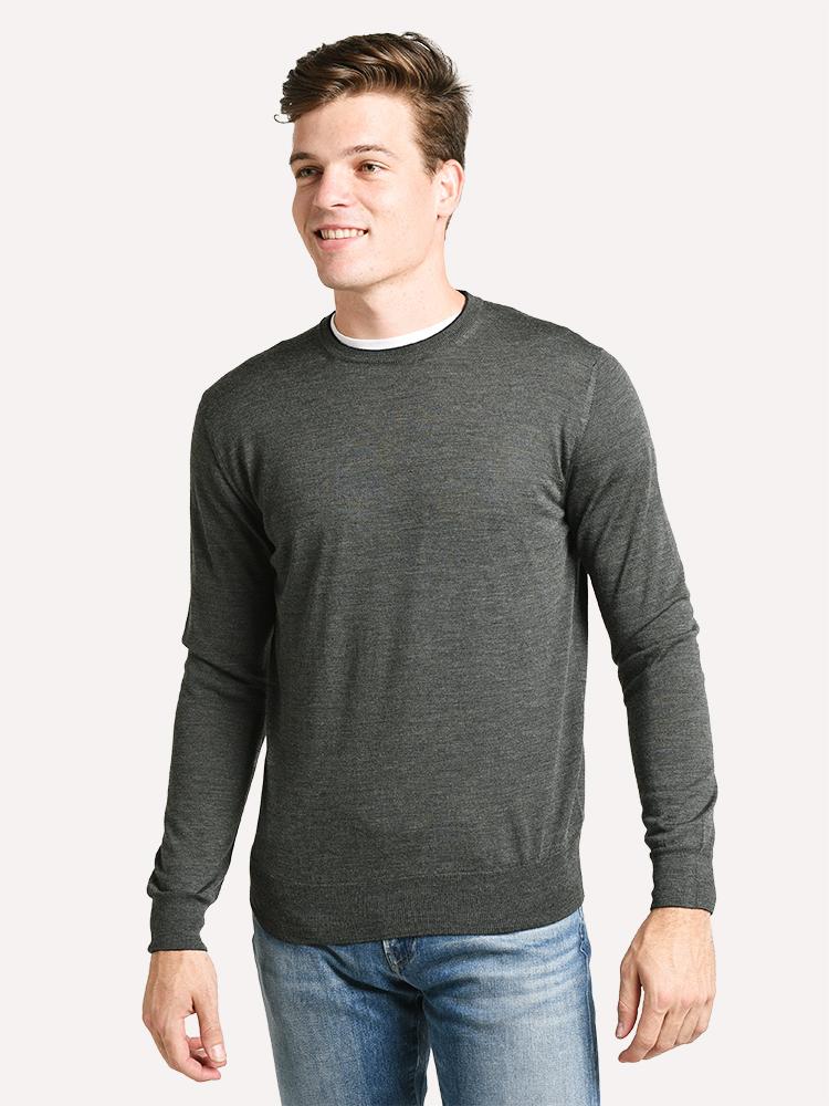 Eleventy Men's Gauge Crewneck With Tipping - Saint Bernard