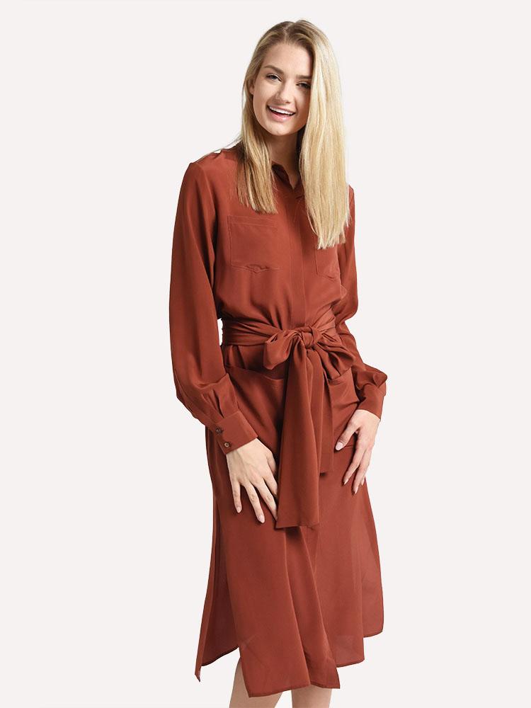 Eleventy Women's 4-Pocket Long Sleeve Dress - Saint Bernard