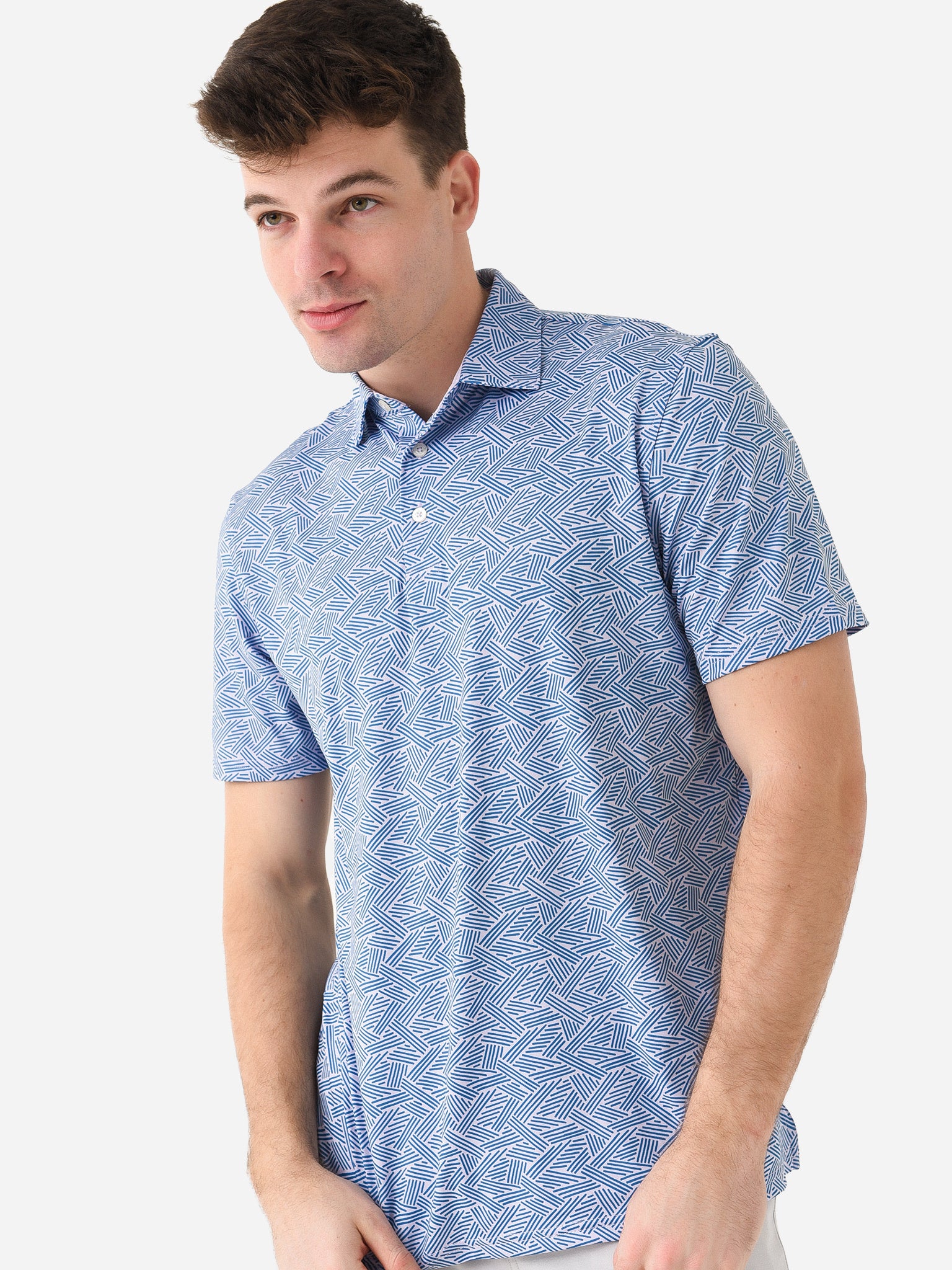 Bernie Scribble Southern Tide Men's Driver Abstract Scribble Performance Polo – Saint ...