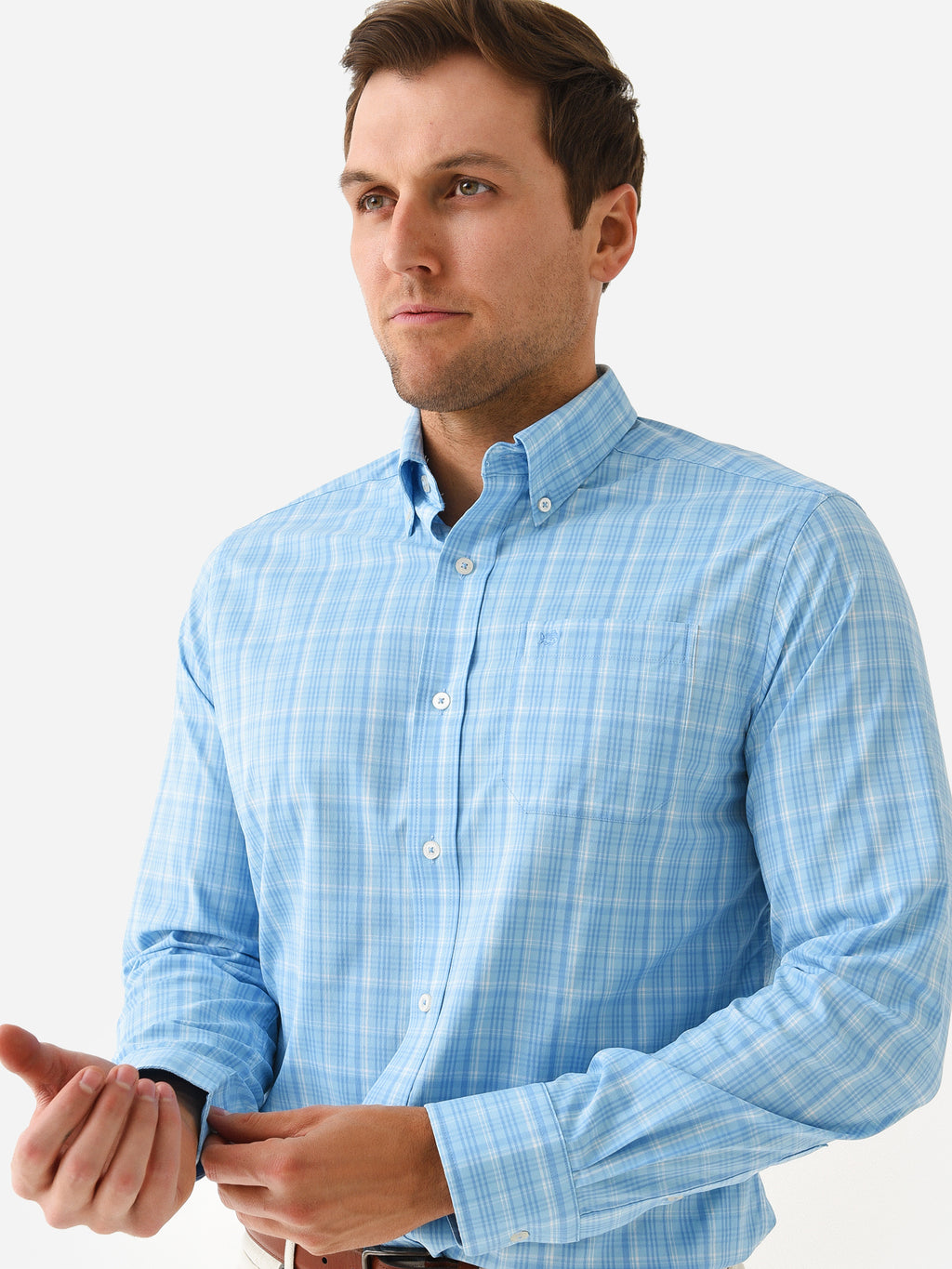 Southern Tide Men's Keowee Plaid Intercoastal Sport Shirt - Saint Bernard