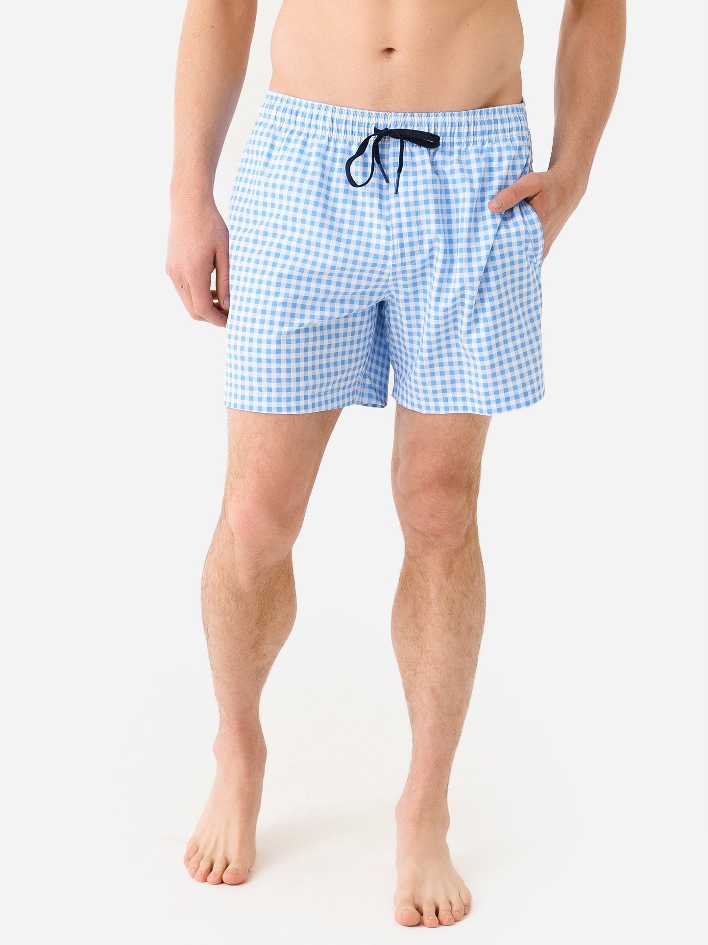 Southern Tide Men's Baldwin Gingham Printed Swim Trunk - Saint Bernard