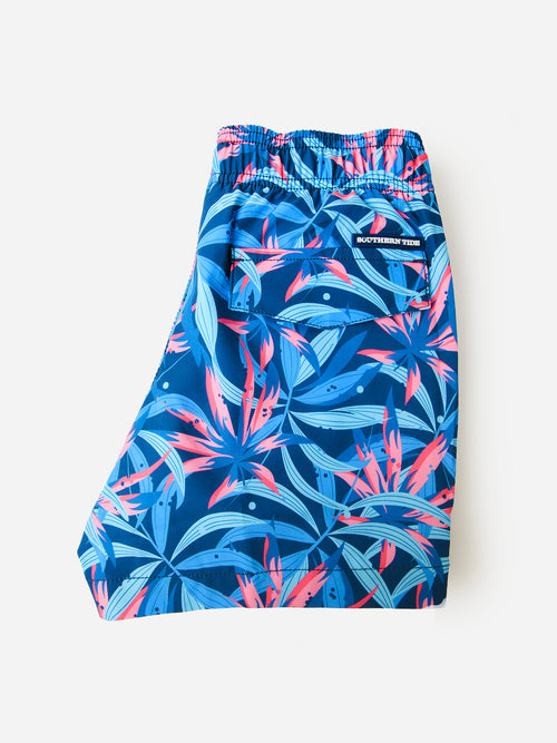 Southern Tide Boys' Tropical Blooms Printed Swim Trunk