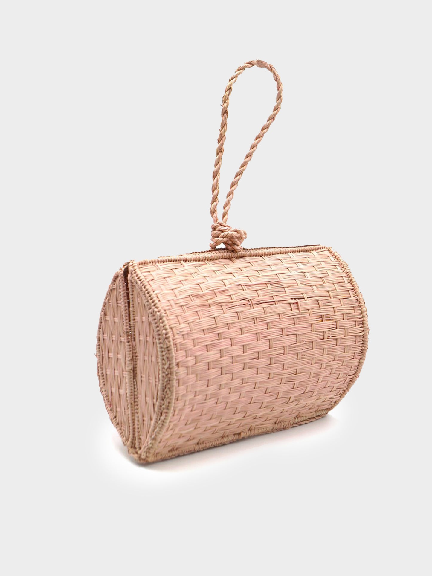 Kaanas Cuzco Vaulted Straw Wristlet Nude - Saint Bernard