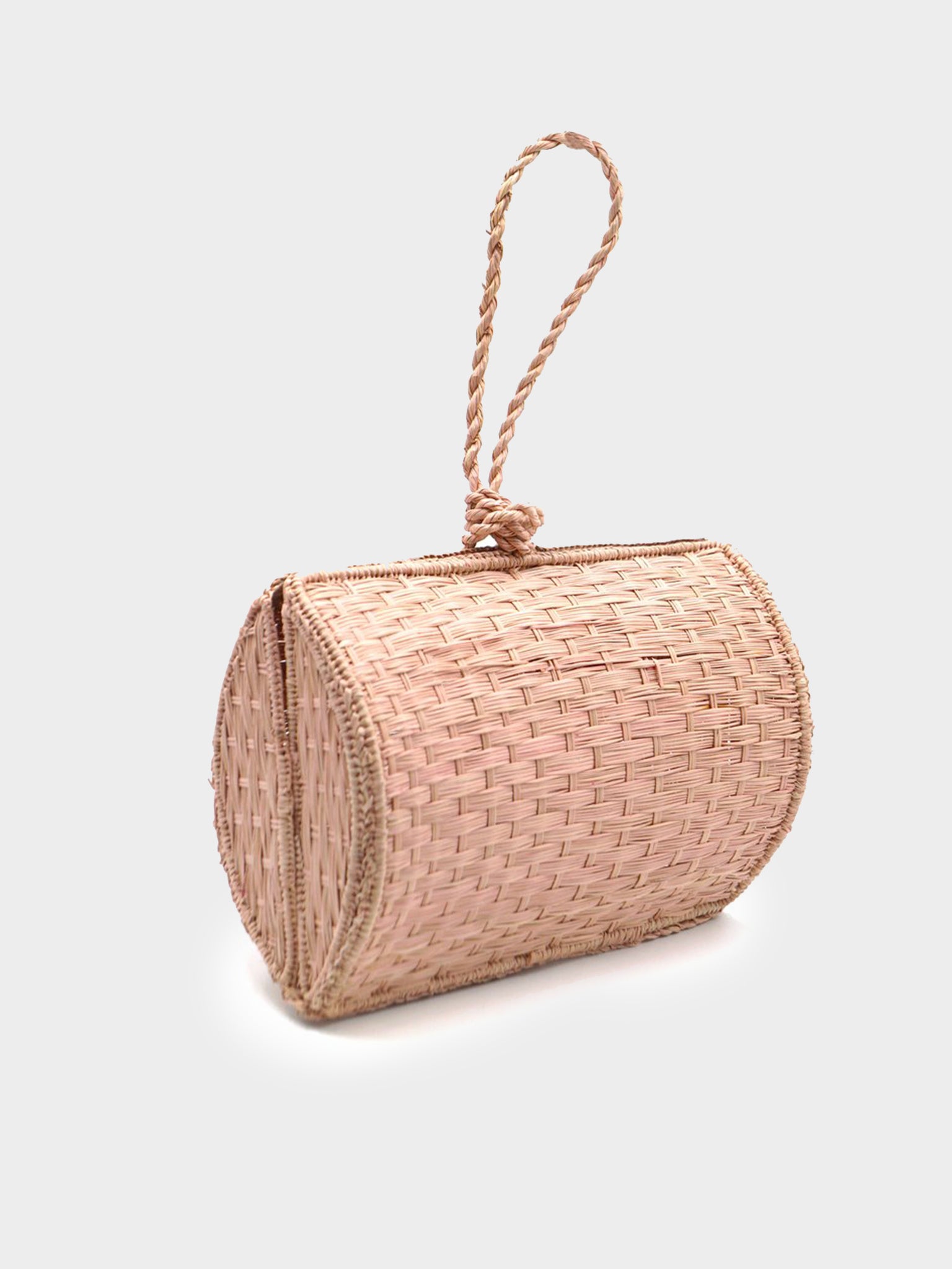 Kaanas Cuzco Vaulted Straw Wristlet Nude - Saint Bernard