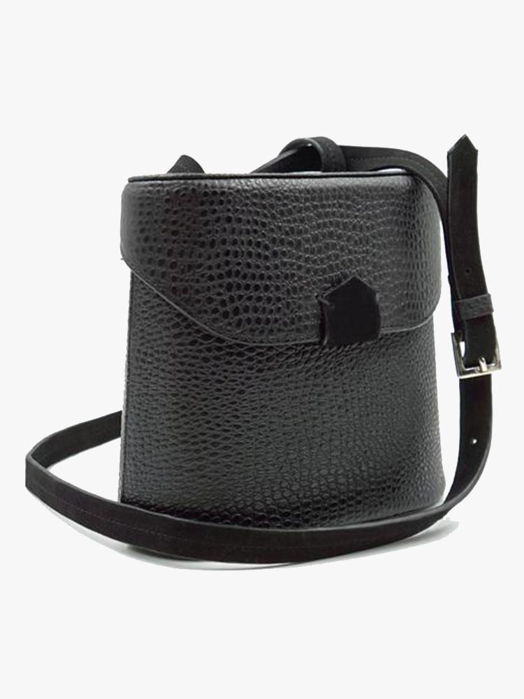 Kaanas Albana Black Barrel Crossbody - Saint Bernard