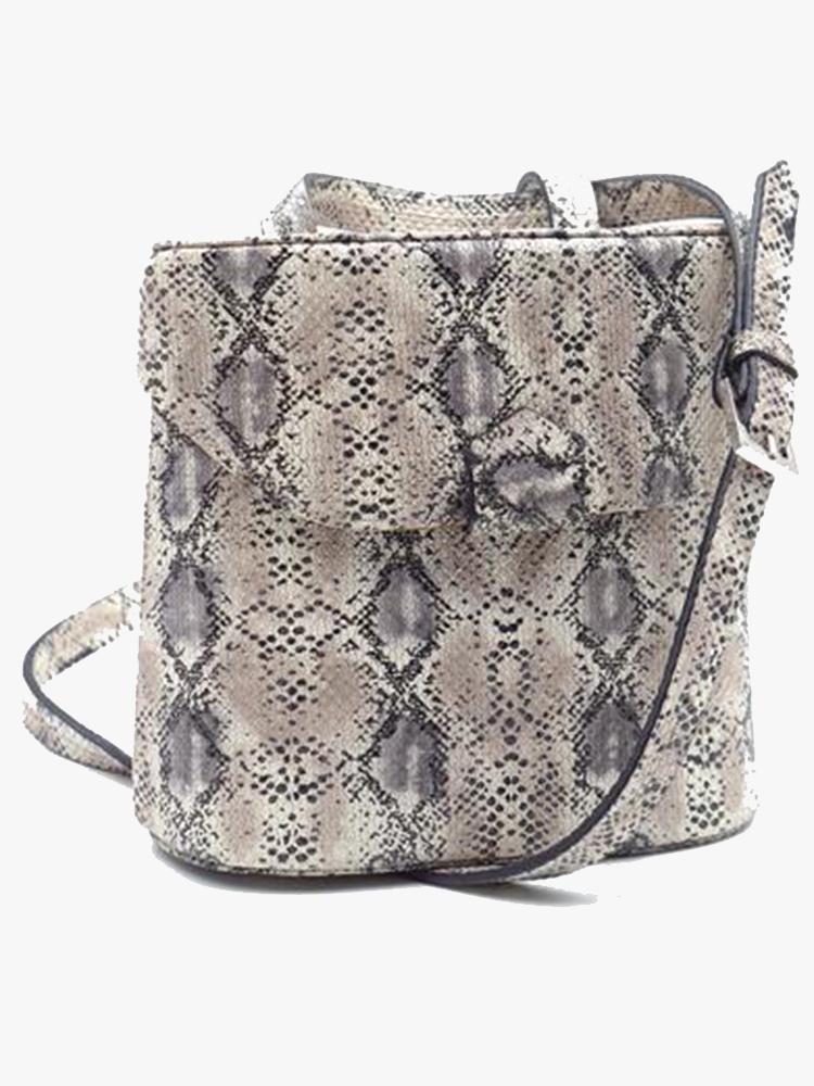 Kaanas Albana Snake Grey Canteen Crossbody - Saint Bernard