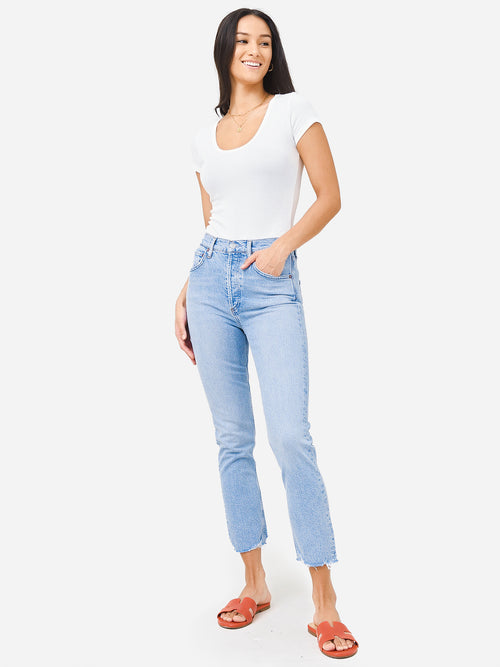 Agolde Women's Riley High Rise Straight Crop Jean