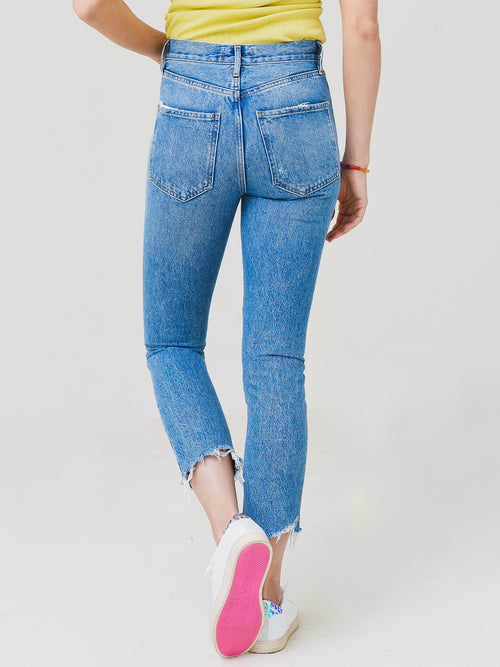 Agolde Women's Riley High Rise Straight Crop Jean