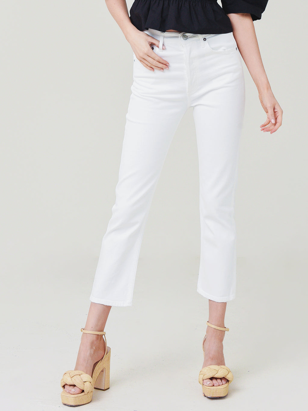 Agolde Women's Riley High Rise Straight Crop Jean - Saint Bernard