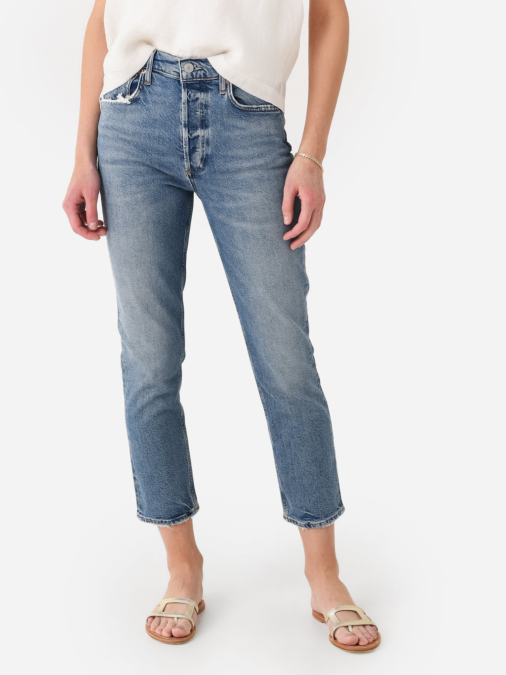 Agolde Women's Riley High Rise Straight Jean - Saint Bernard
