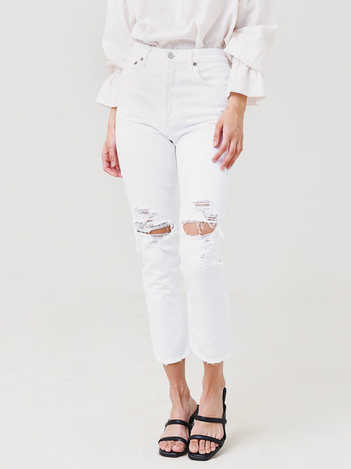 Agolde Women's Riley High Rise Straight Crop Jean