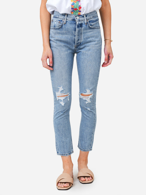 Agolde Women's Riley High Rise Straight Crop Jean