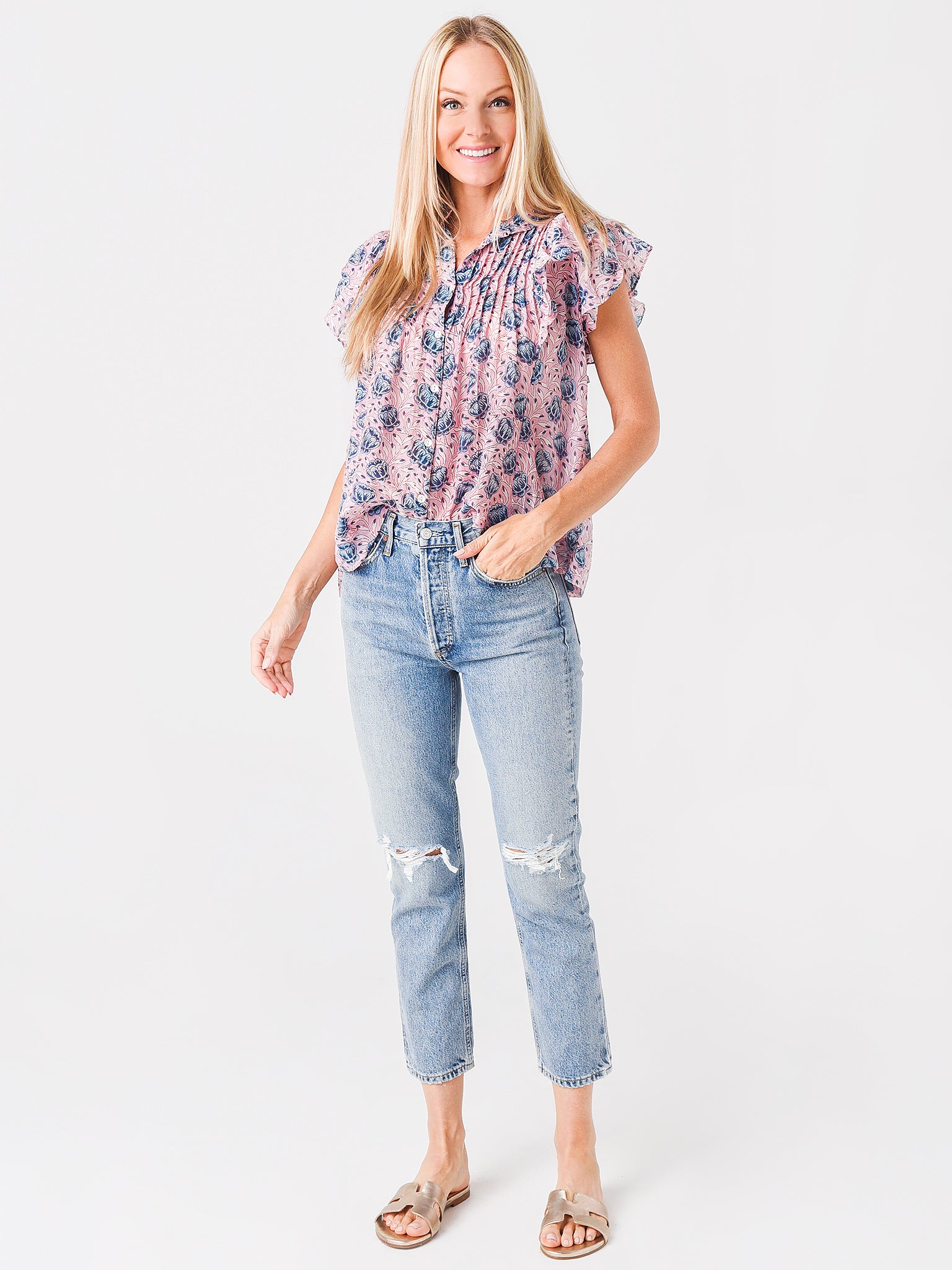 Noend Claude High Rise Straight Crop Jean in Georgia