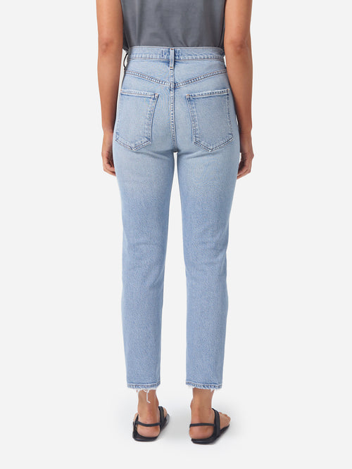 Agolde Women's Riley High Rise Straight Crop Jean
