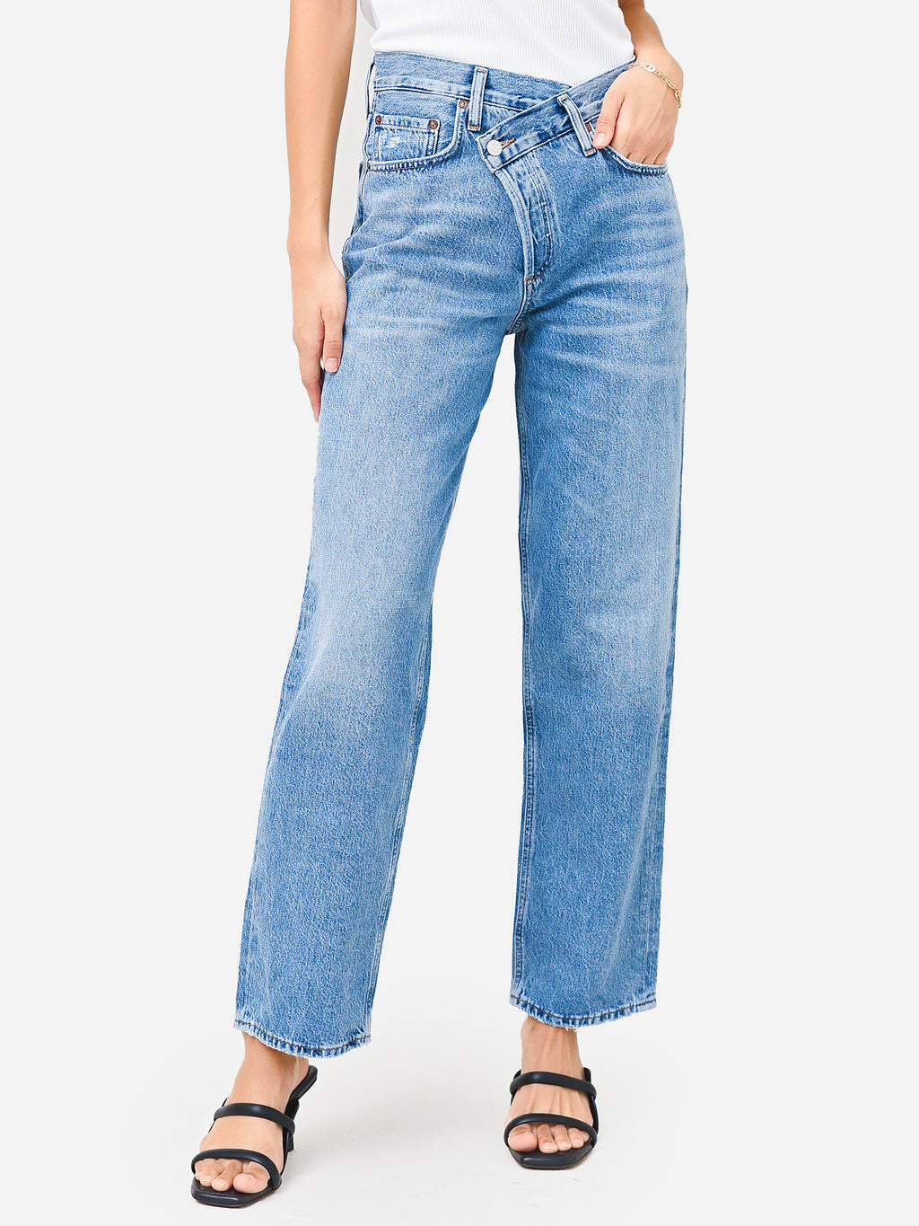 Agolde Women's Criss Cross Upsized Jean - Saint Bernard
