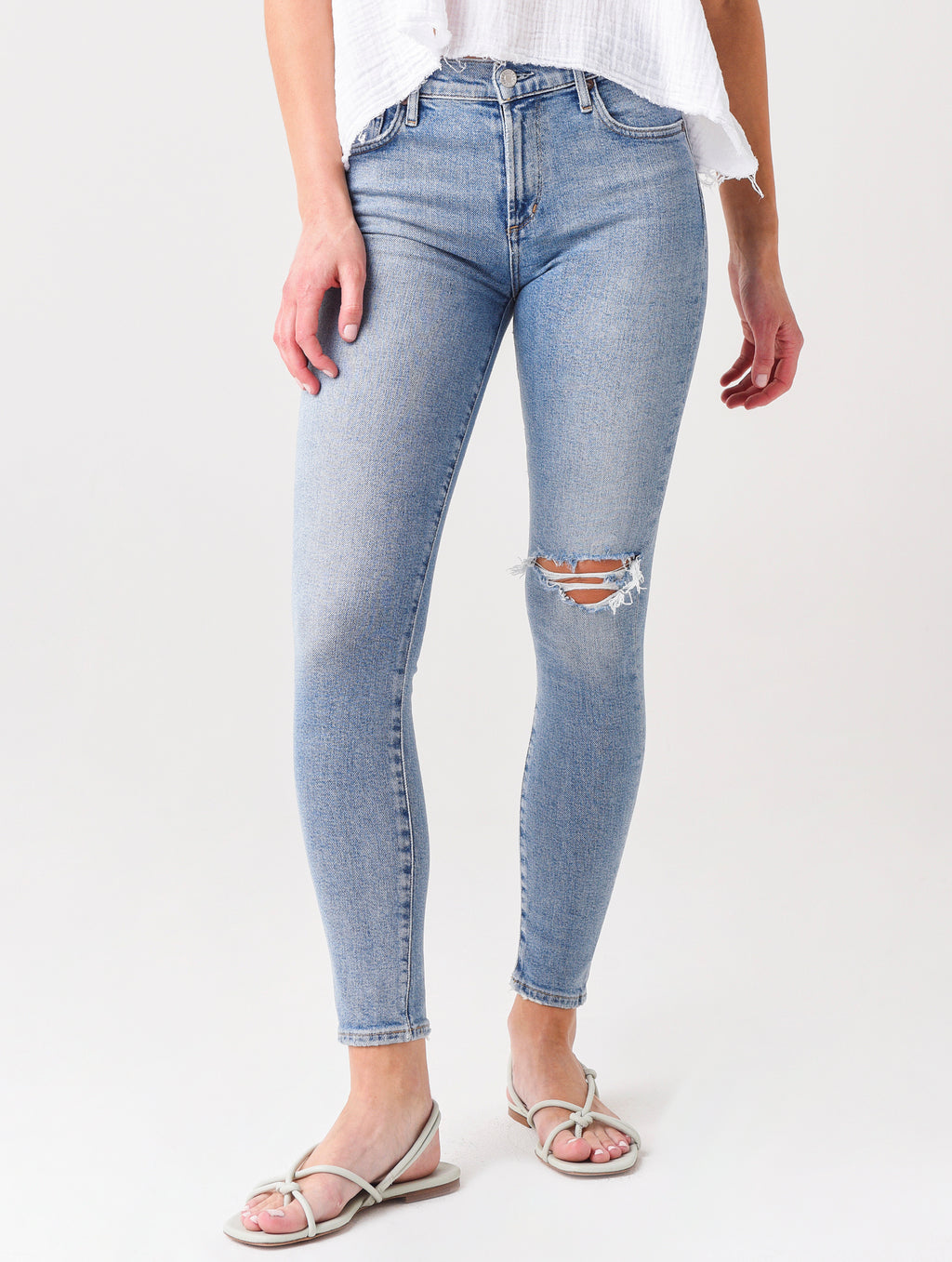 Agolde Women's Sophie Mid-Rise Skinny Ankle Jean - Saint Bernard