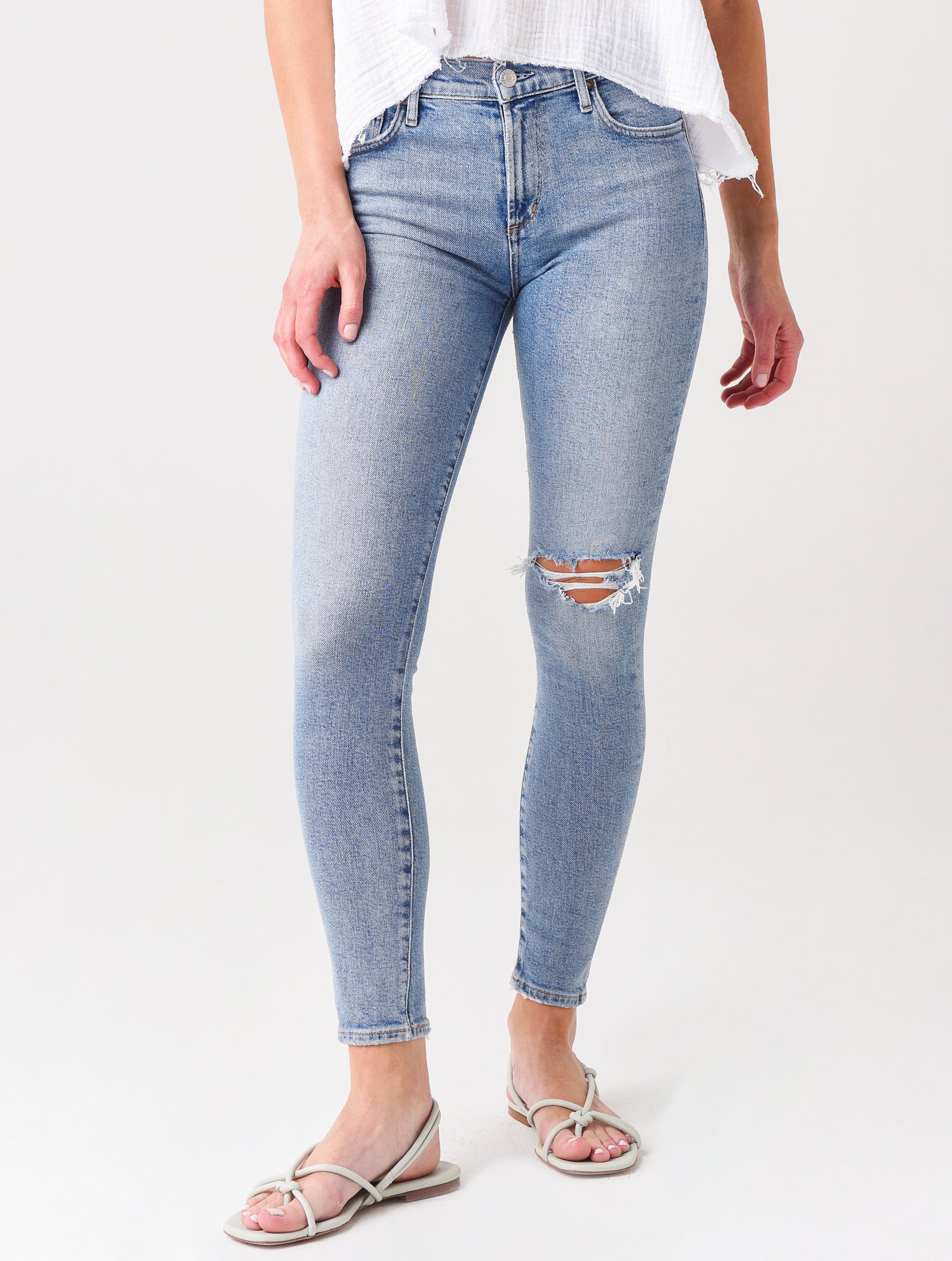 Agolde Women's Sophie Mid-Rise Skinny Ankle Jean - Saint Bernard