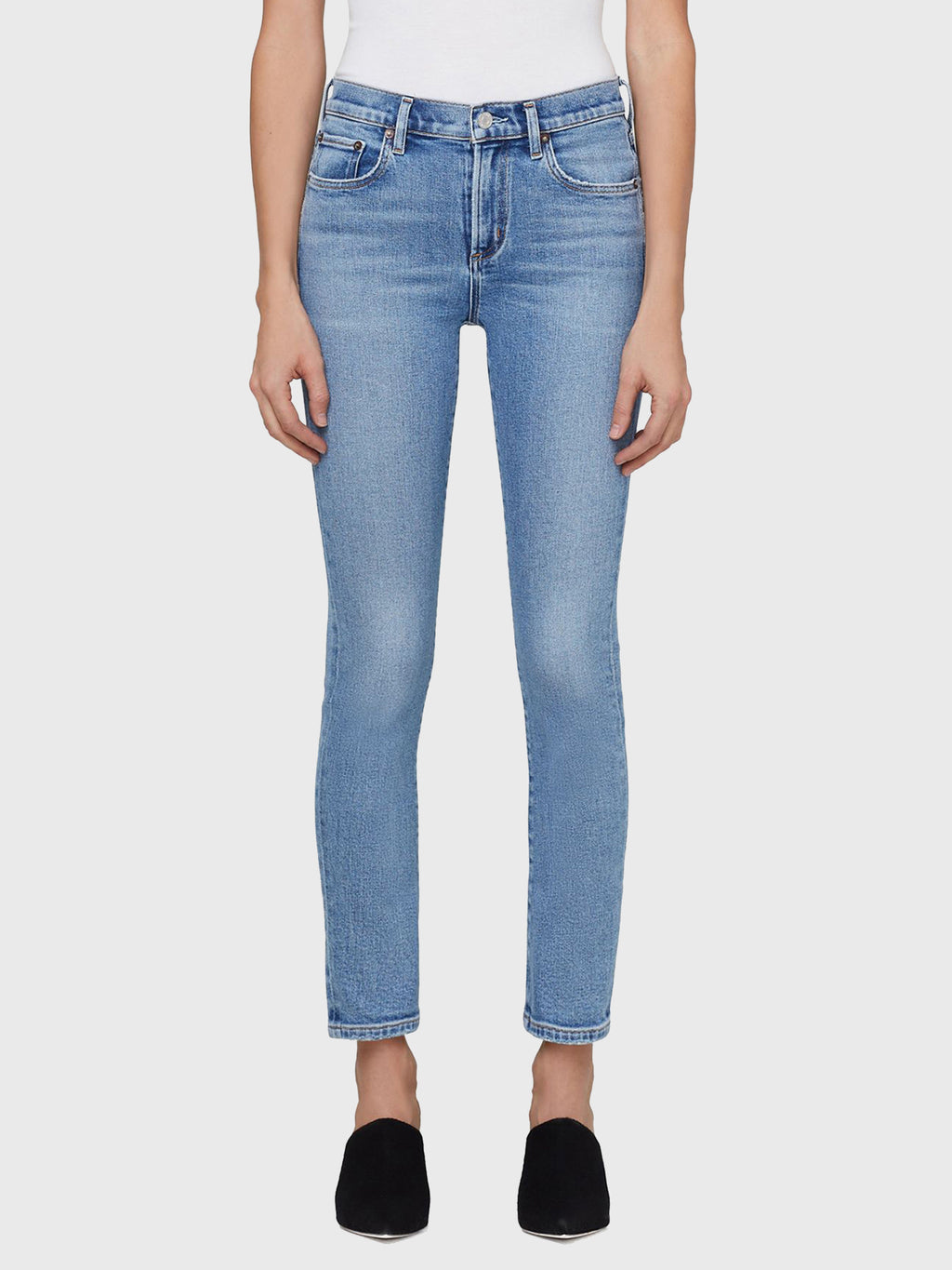 Agolde Women's Toni Mid-Rise Straight Jean - Saint Bernard