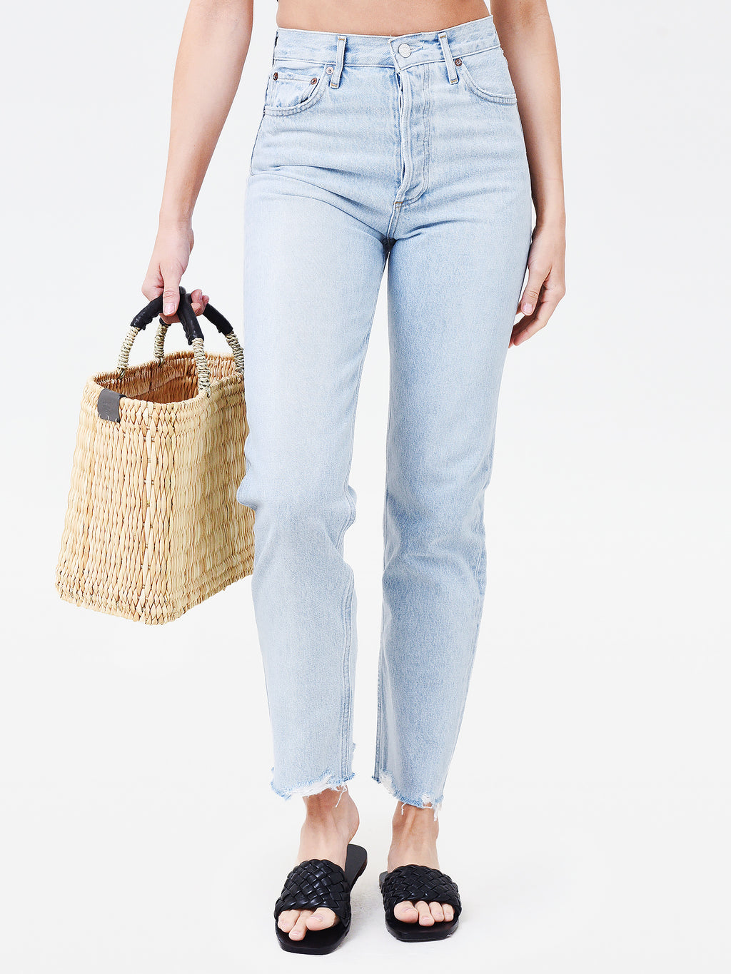 Agolde Women's 90s Pinch Waist High Rise Straight Jean - Saint Bernard