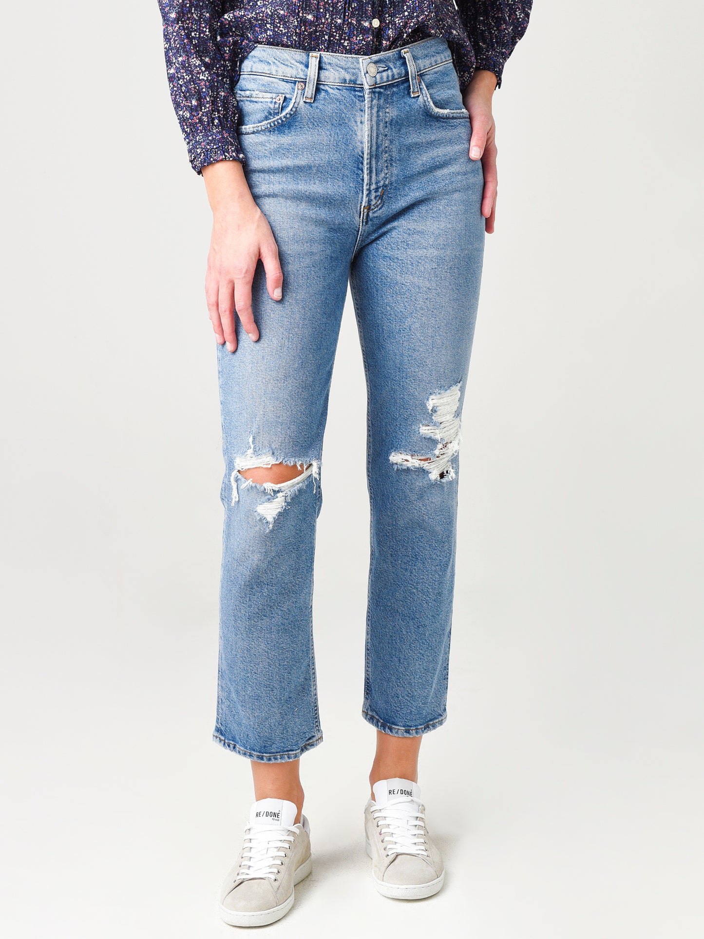 Agolde Women's Wilder Mid-Rise Straight Jean - Saint Bernard