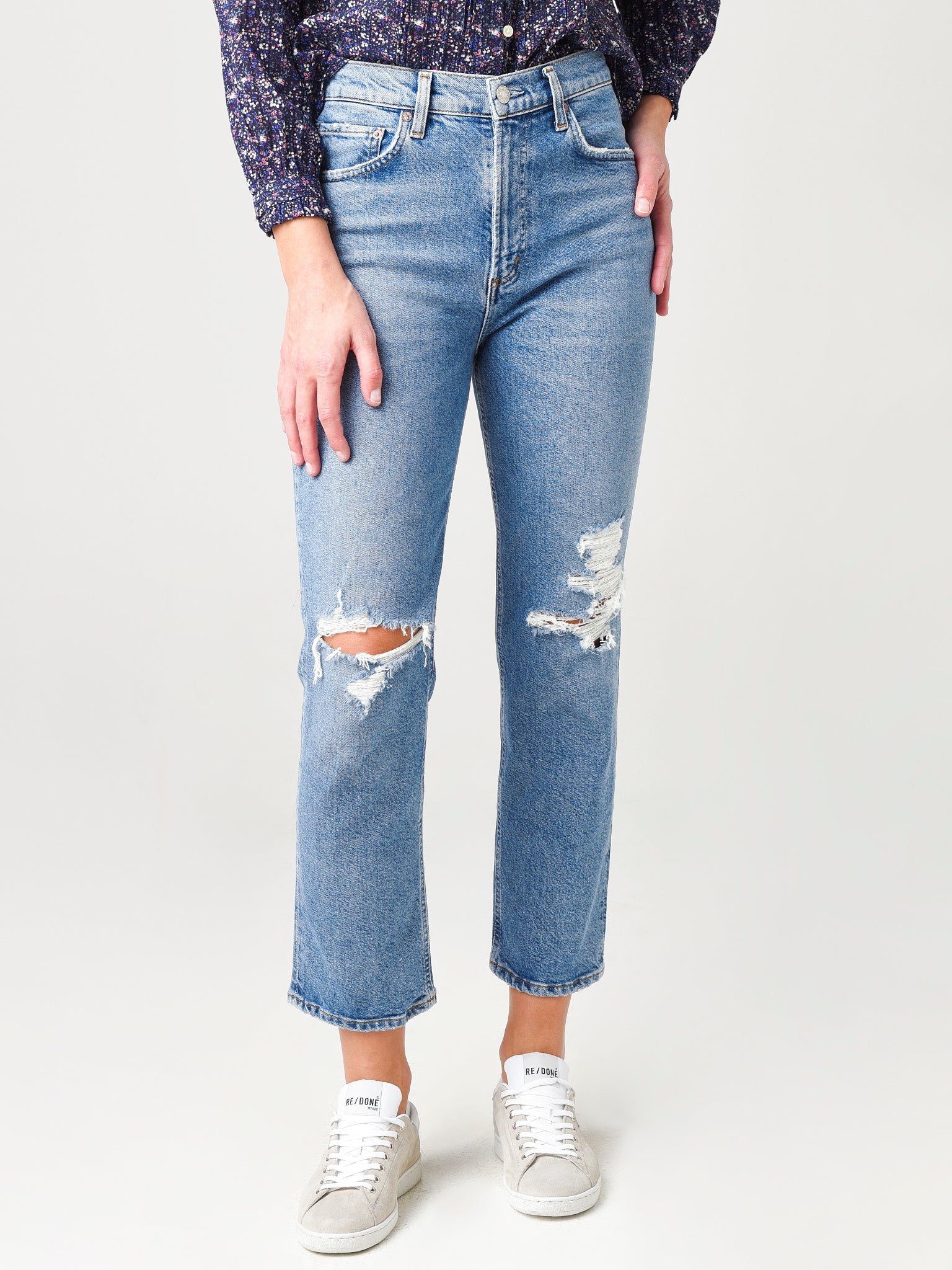 Agolde Women's Wilder Mid-Rise Straight Jean - Saint Bernard