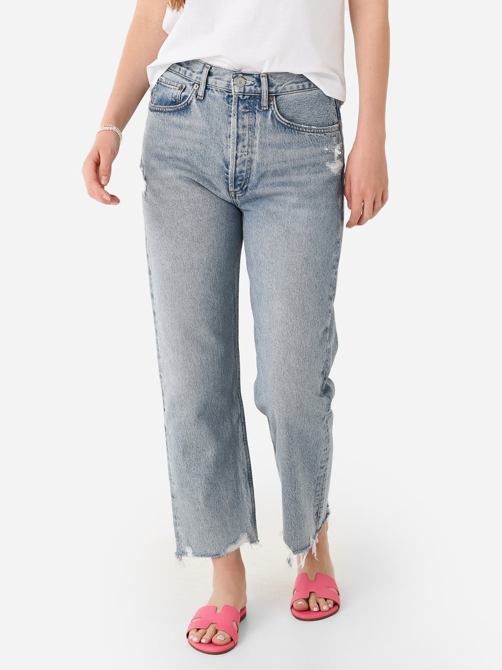 Agolde Women's 90s Crop Loose Straight Jean - Saint Bernard