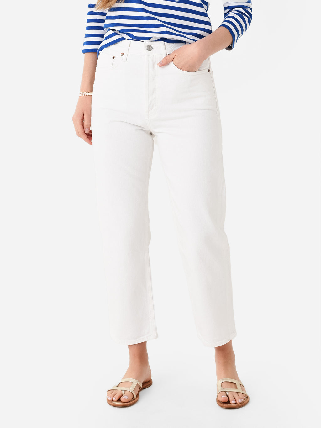 Agolde Women's 90s Crop Mid Rise Loose Straight Jean - Saint Bernard