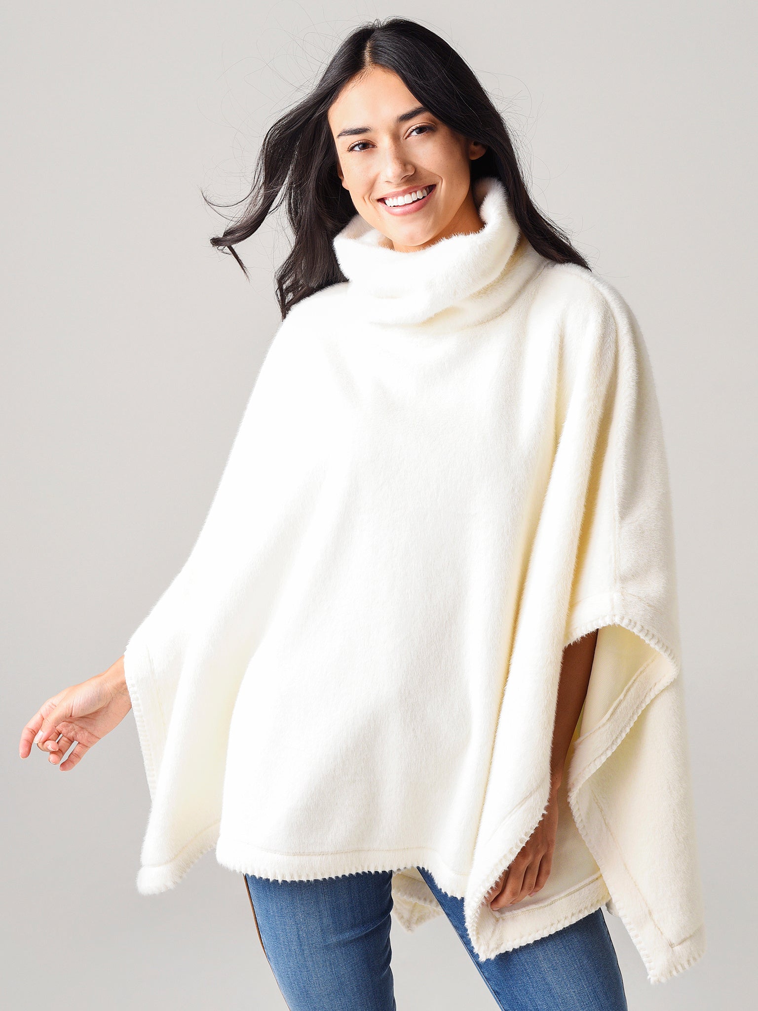 Dylan Women's T-Neck Poncho | $155.00 | Saint Bernard