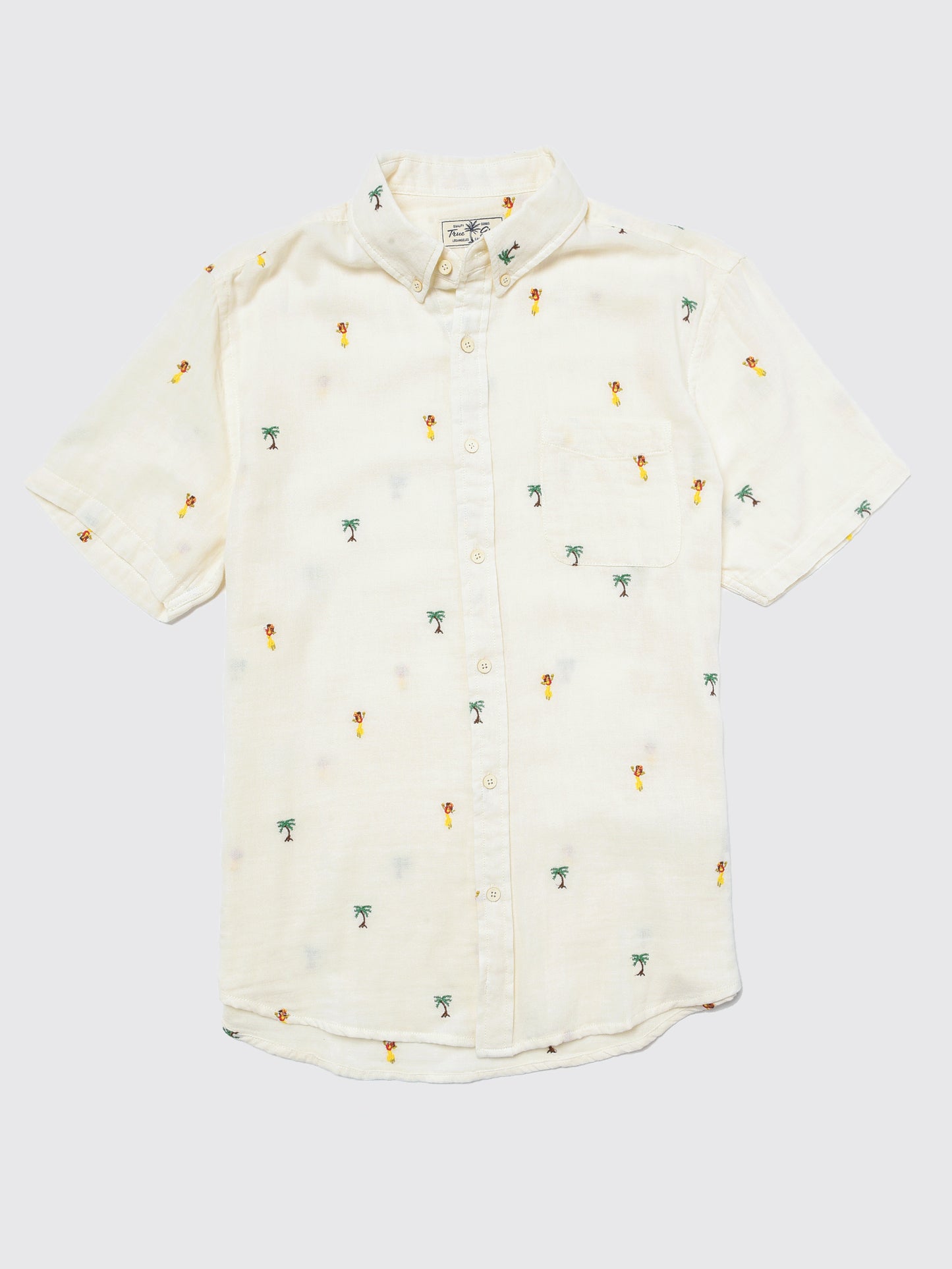 True Grit Short Sleeve One Pocket Shirt With Button Collar