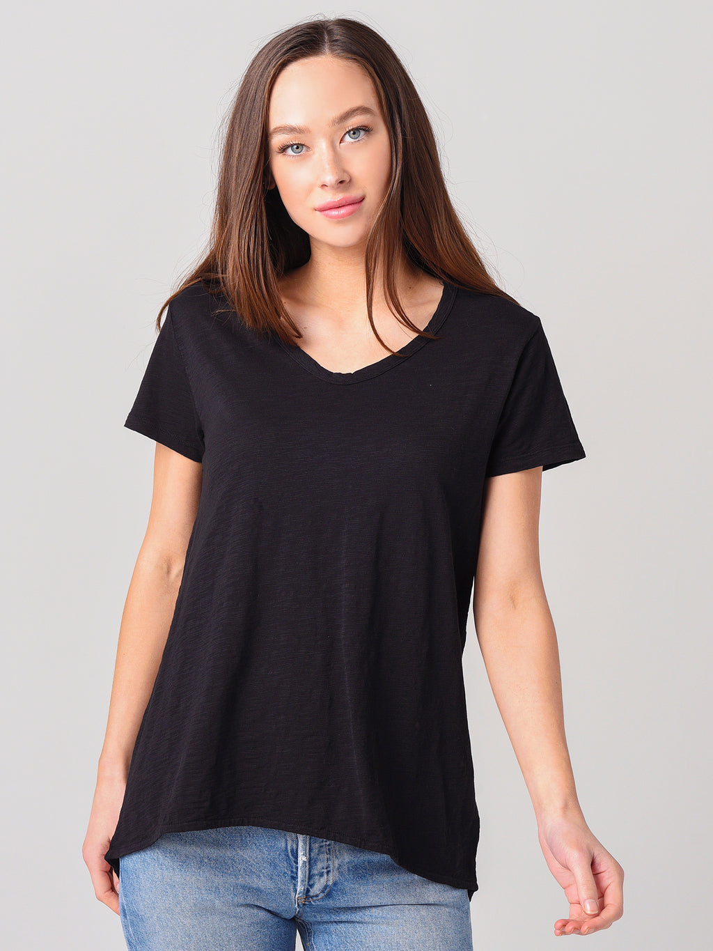 Dylan Women's Vented Hem V-Neck Tee - Saint Bernard