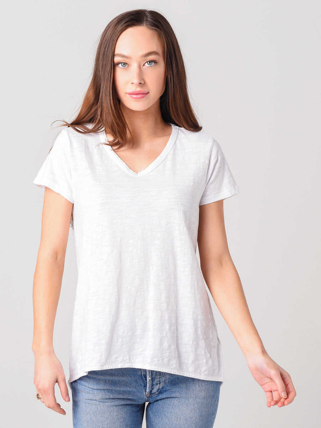 Dylan Women's Vented Hem V-Neck Tee - Saint Bernard