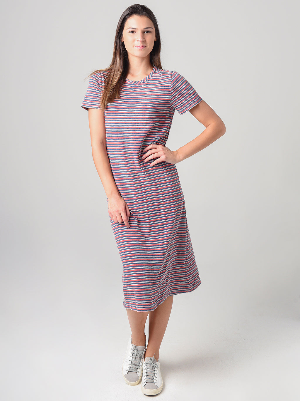 Dylan Women's Camp Stripe Midi Tee Dress - Saint Bernard