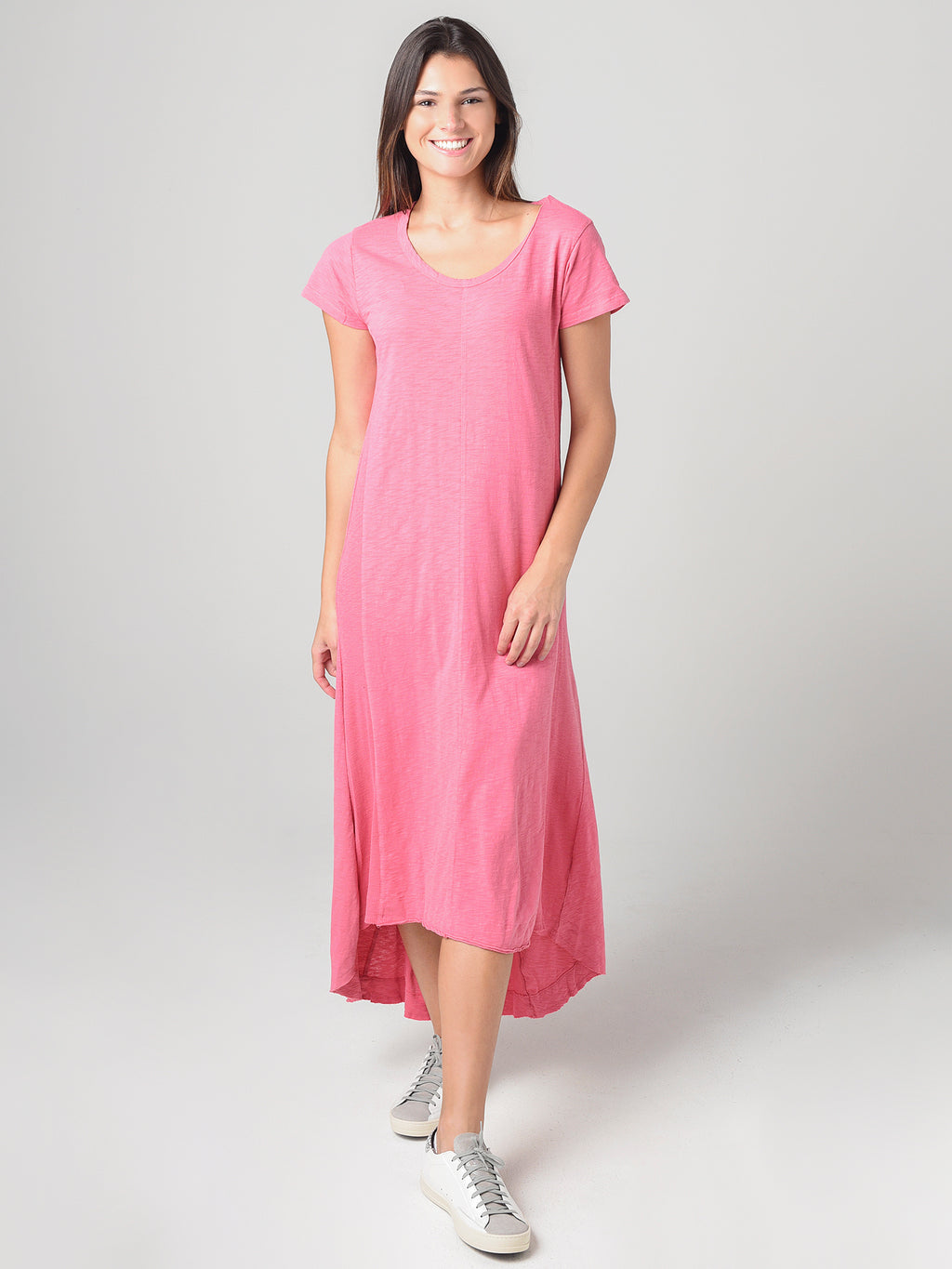 Dylan Women's Hi-Lo Short Sleeve V-Neck Dress - Saint Bernard