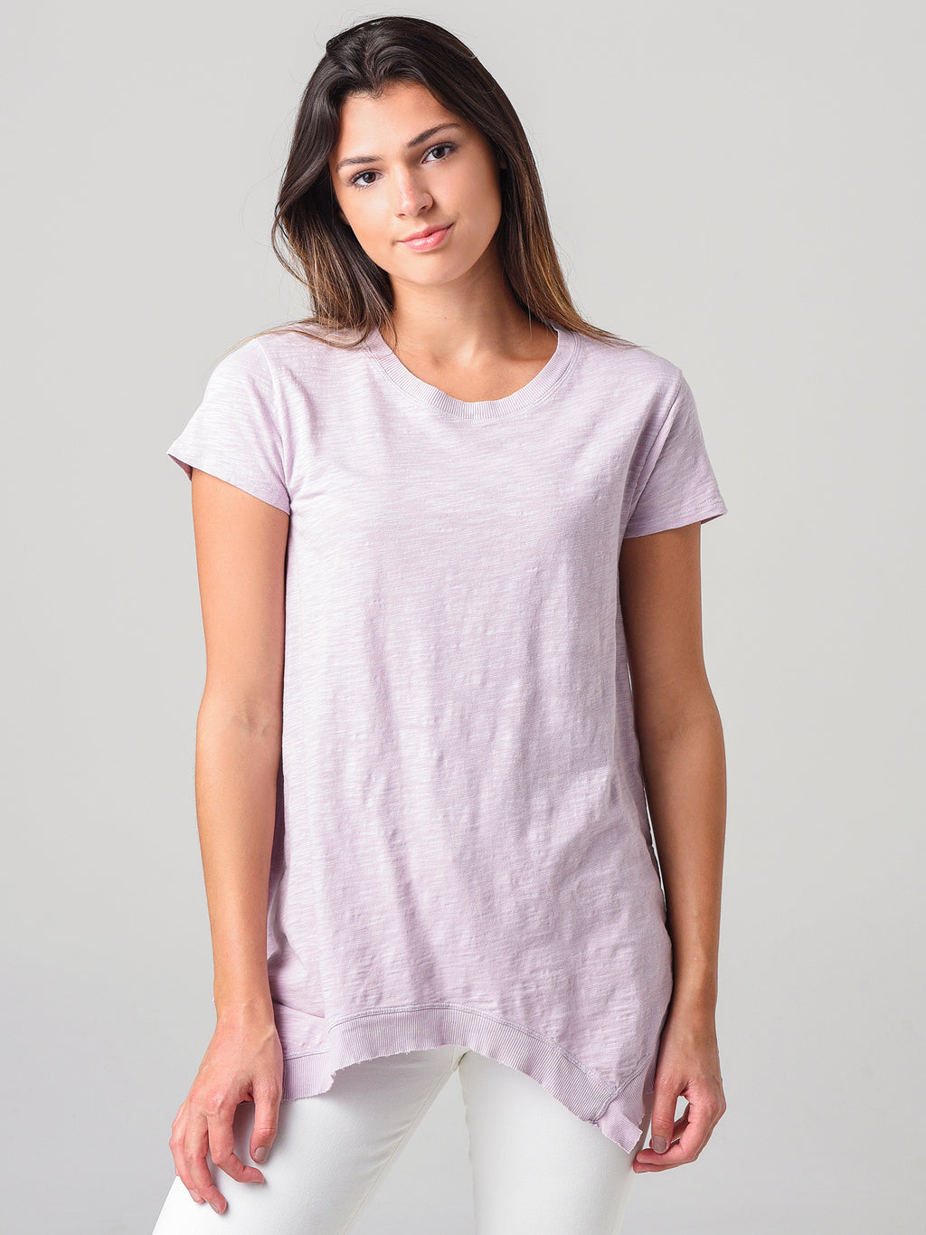 Dylan Women's Short Sleeve Hanky Hem Top - Saint Bernard
