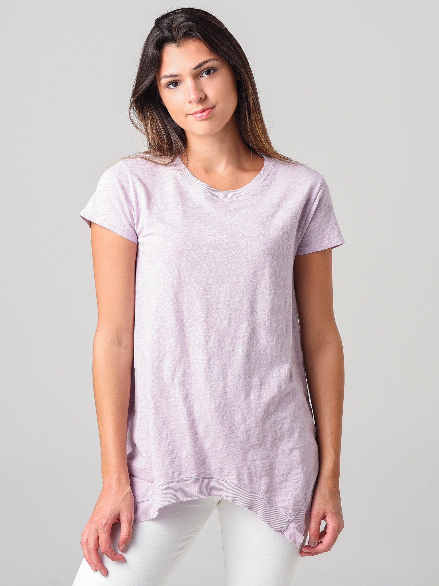 Dylan Women's Short Sleeve Hanky Hem Top - Saint Bernard