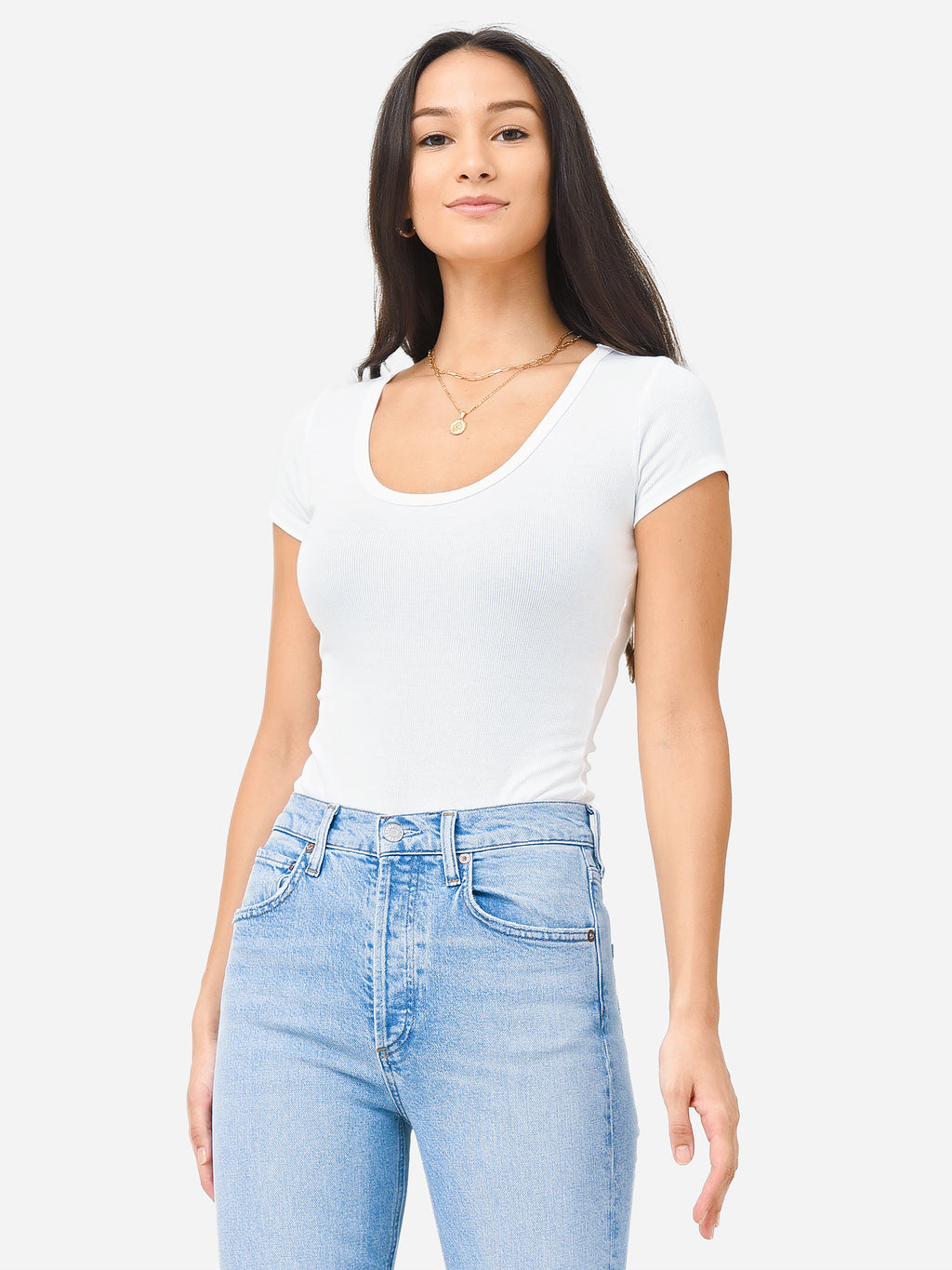 Agolde Women's Short Sleeve Ribbed Bodysuit - Saint Bernard