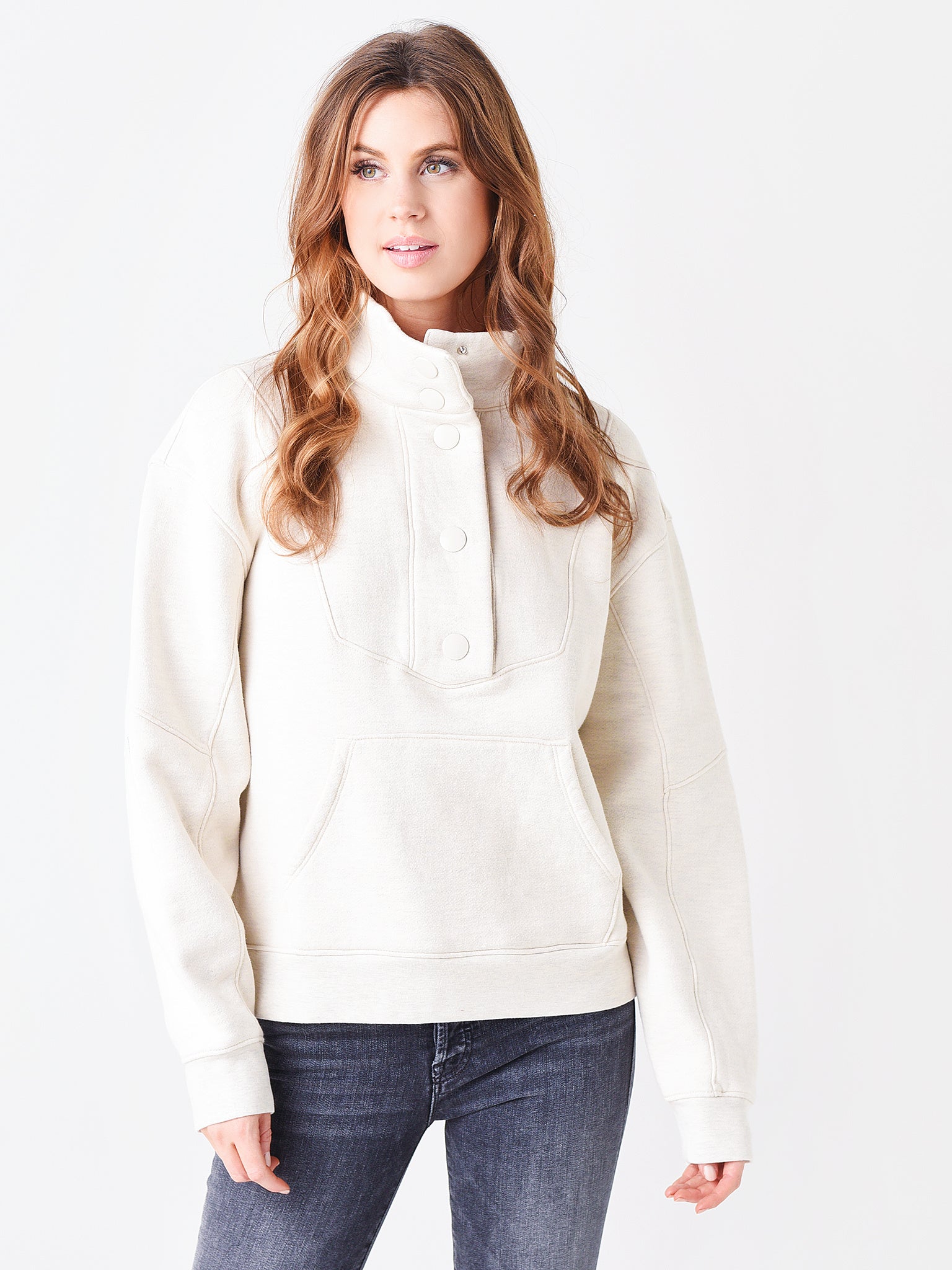 Agolde Women's Funnel Neck Snap Front Pullover - Saint Bernard