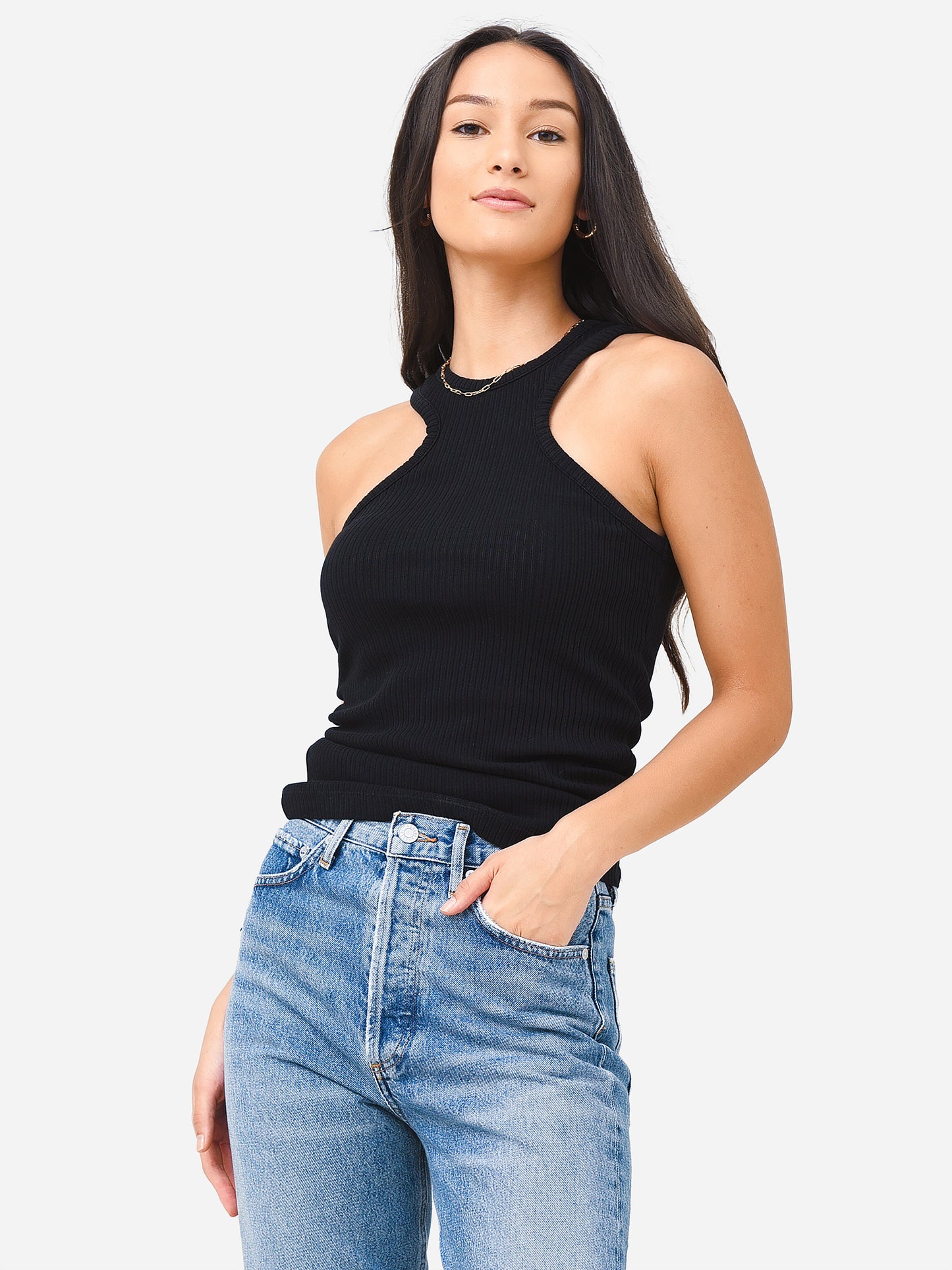 Agolde Women's Bea Cutaway Tank - Saint Bernard