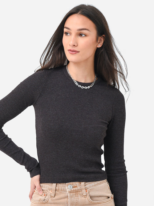 Agolde Women's Alma Shrunken Crew Neck Tee