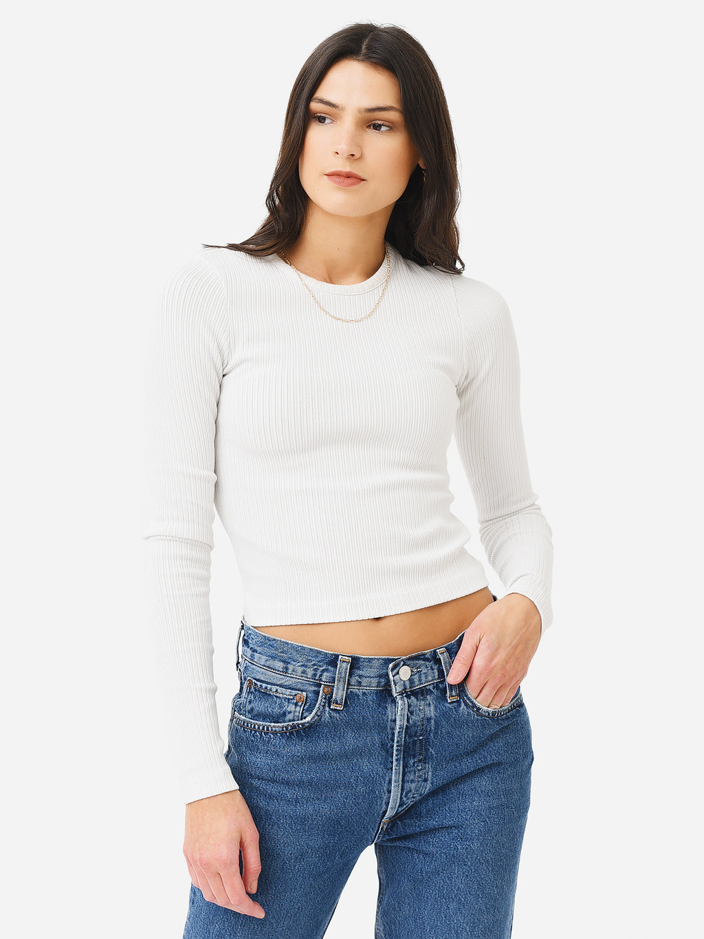 Agolde Women's Alma Shrunken Crewneck Tee - Saint Bernard